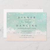 Ontvangst van abstracte mousserende oceaanstranden informatiekaartje (Voorkant / Achterkant)