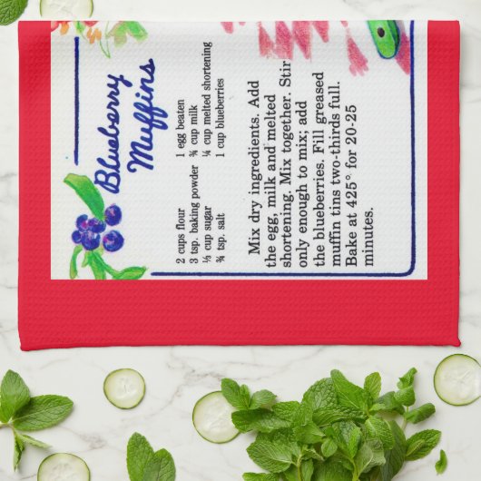 Ontvangst van blauwe bosbes theedoek (Gevouwen)