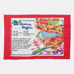 Ontvangst van blauwe bosbes theedoek