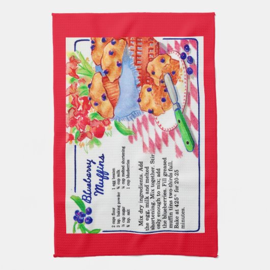 Ontvangst van blauwe bosbes theedoek (Verticaal)