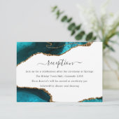 Ontvangst van blauwgroen en goudbonnen informatiekaartje (Staand voorkant)