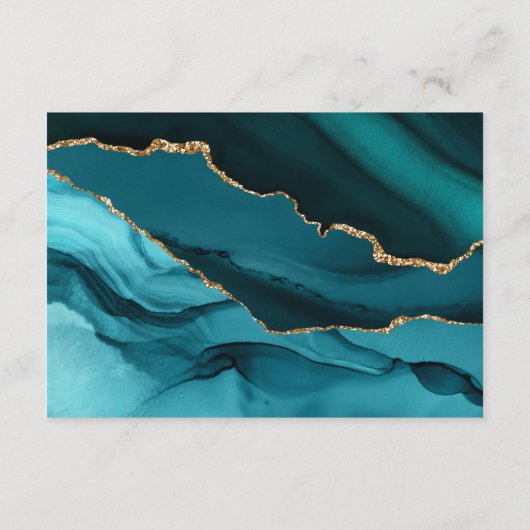 Ontvangst van blauwgroen en goudbonnen informatiekaartje (Achterkant)