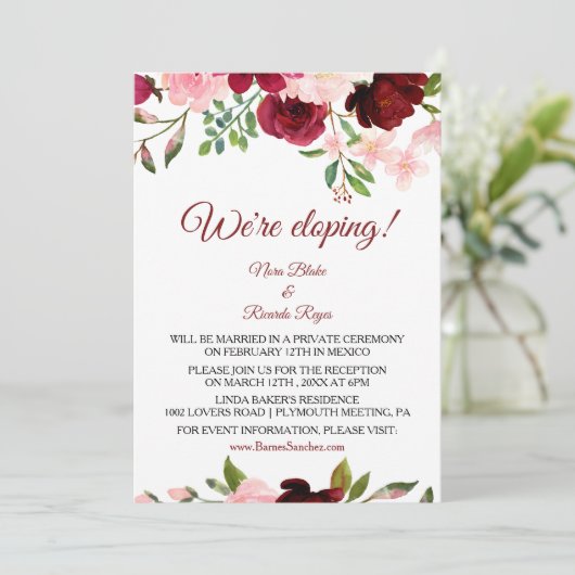 Ontvangst van boeroendese lente en elegant kaart (Staand voorkant)