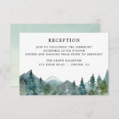 Ontvangst van bosbomen in rustieke bergen informatiekaartje (Voorkant / Achterkant)