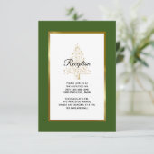 Ontvangst van bosgroene gouden kerstbomen informatiekaartje (Staand voorkant)