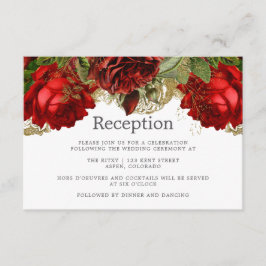 Ontvangst van bruidroodbruine en gouddurende wedde informatiekaartje