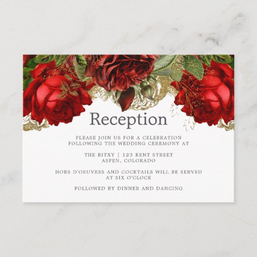 Ontvangst van bruidroodbruine en gouddurende wedde informatiekaartje (Voorkant)