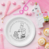 Ontvangst van bruiloft op feestdag papieren bordje (Feest)