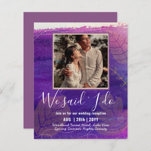 Ontvangst van BUDGET weddenschappen uitnodigen met (Voorkant / Achterkant)