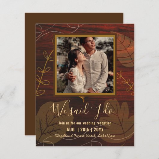 Ontvangst van BUDGET weddenschappen uitnodigen met (Voorkant / Achterkant)