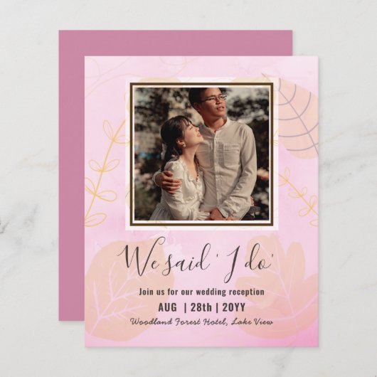 Ontvangst van BUDGET weddenschappen uitnodigen met (Voorkant / Achterkant)