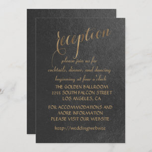 Ontvangst van Charming Gold Foil Black Weddenschap Kaart