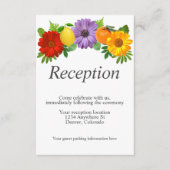 Ontvangst van citrus Floral Garden Wedding Informatiekaartje (Voorkant)