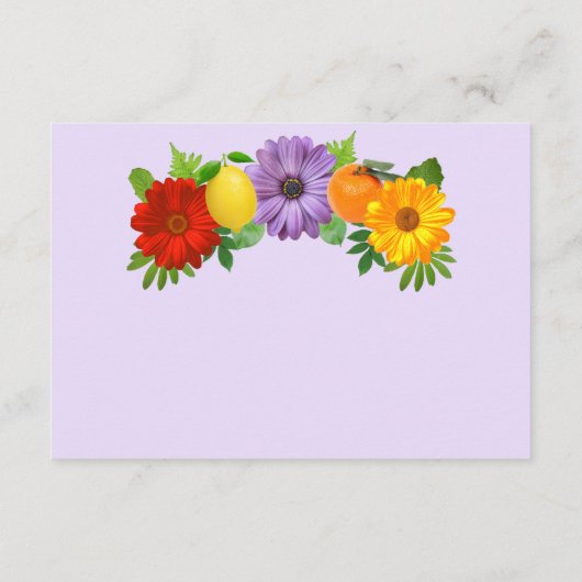 Ontvangst van citrus Floral Garden Wedding Informatiekaartje (Achterkant)