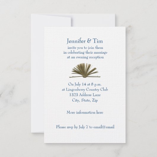  ontvangst van de "Blue Book Evening" Kaart (Achterkant)