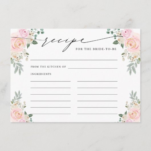 Ontvangst van de bruid tot champagne Floral Informatiekaartje (Voorkant)