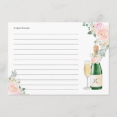 Ontvangst van de bruid tot champagne Floral Informatiekaartje (Achterkant)