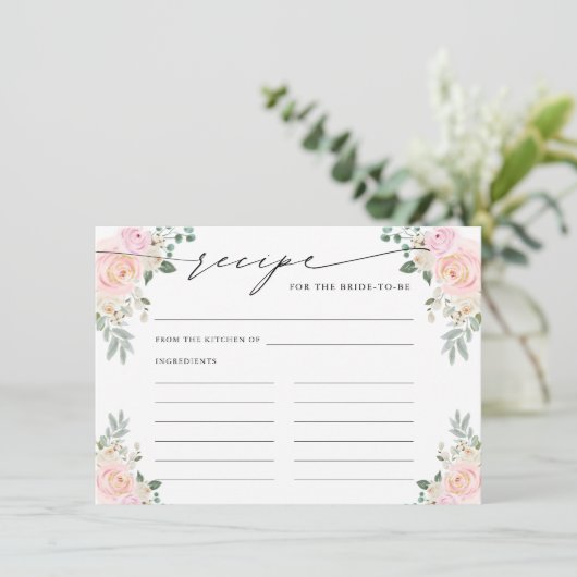 Ontvangst van de bruid tot champagne Floral Informatiekaartje (Staand voorkant)