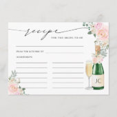 Ontvangst van de bruid tot champagne Floral Informatiekaartje (Voorkant)