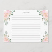 Ontvangst van de bruid tot champagne Floral Informatiekaartje (Achterkant)