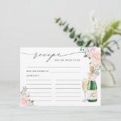 Ontvangst van de bruid tot champagne Floral Informatiekaartje (Staand voorkant)