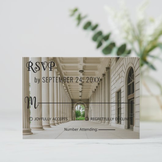 Ontvangst van de bruidshal in Elegant Wedding RSVP (Staand voorkant)