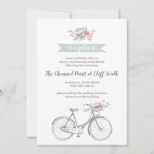 Ontvangst van een bloem-lentestuin-bruiloft kaart (Voorkant)