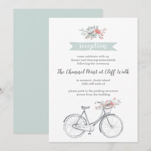 Ontvangst van een bloem-lentestuin-bruiloft kaart (Voorkant / Achterkant)