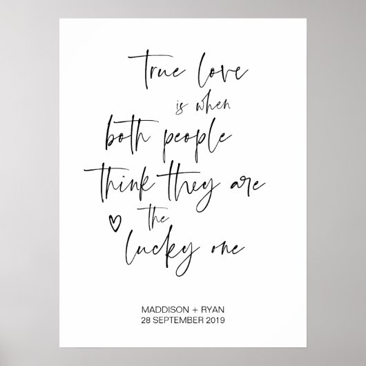 Ontvangst van een zwart en wit huwelijk Welkomstte Poster (Voorkant)