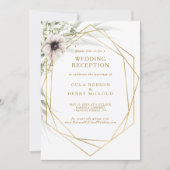 Ontvangst van Eucalyptus Gold Geometric Weddenscha Kaart (Voorkant)