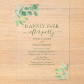 Ontvangst van eucalyptusbruiloft acryl uitnodigingen (Voorkant)