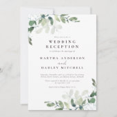 Ontvangst van eucalyptusbruiloft kaart (Voorkant)