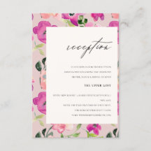 Ontvangst van floral bruiloft door roze Waterverf