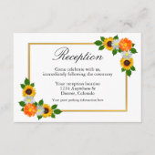 Ontvangst van Floral Gold Lijst Weddenschappen Informatiekaartje (Voorkant)