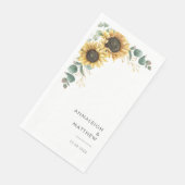 Ontvangst van Floral Sunflower Eucalyptus Weddensc Servet (Hoek)