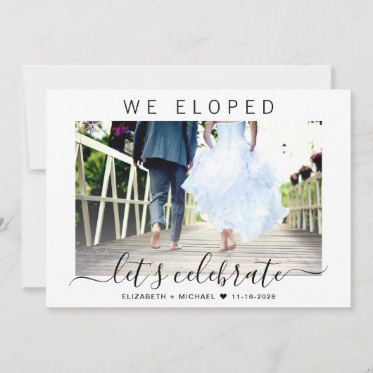 Ontvangst van fotoweddenschappen op Elopement Kaart (Voorkant)