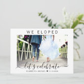 Ontvangst van fotoweddenschappen op Elopement Kaart (Staand voorkant)