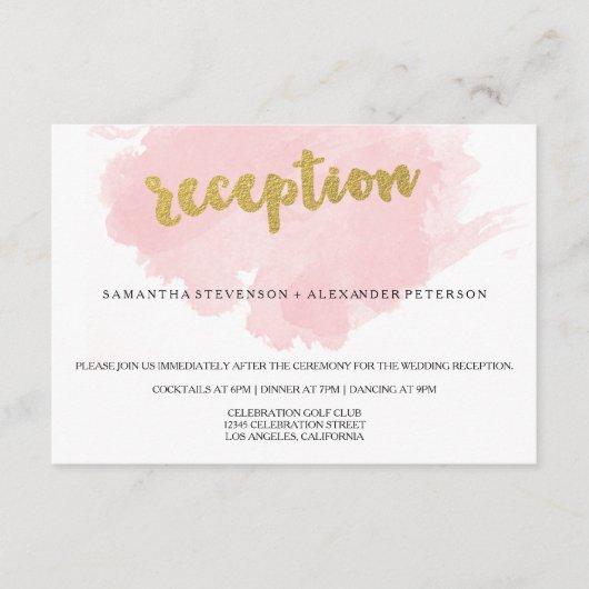 Ontvangst van gouden en dubbelzinnige Waterverf br Informatiekaartje (Voorkant)