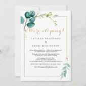 Ontvangst van gouden en groene eucalyptus kaart (Voorkant)