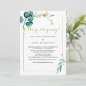 Ontvangst van gouden en groene eucalyptus kaart (Staand voorkant)