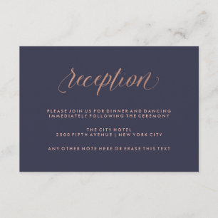 Ontvangst van gouden Rozen in de middernacht Blue  Informatiekaartje