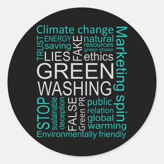 Ontvangst van Greenwash Fake Lies Ronde Sticker (Voorkant)