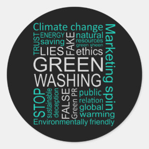 Ontvangst van Greenwash Fake Lies Ronde Sticker