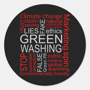 Ontvangst van Greenwash Fake Lies Ronde Sticker