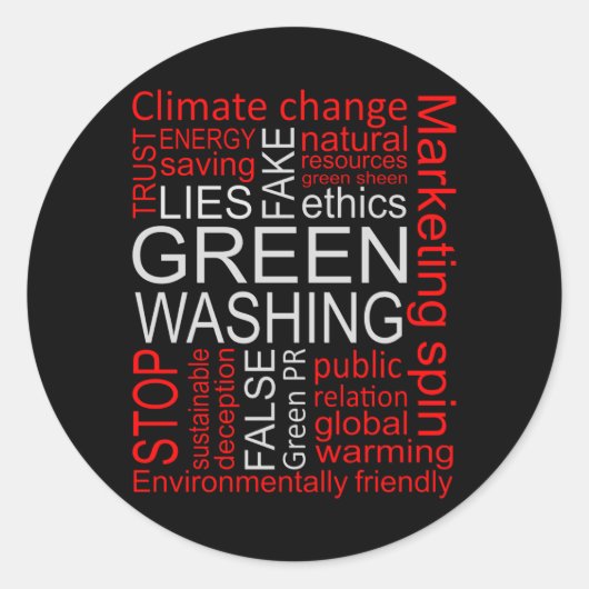 Ontvangst van Greenwash Fake Lies Ronde Sticker (Voorkant)