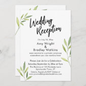 Ontvangst van groene Waterverf oliage Weddenschapp Kaart (Voorkant / Achterkant)