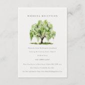 Ontvangst van groene Waterverf Willow Tree Weddens Informatiekaartje (Voorkant)