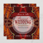 Ontvangst van het Bollywood Bohemian Wedding Invit Kaart (Voorkant / Achterkant)