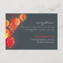 Ontvangst van het huwelijk tussen Aziatische parti Informatiekaartje