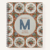  ontvangst van het monogram Floral Terracotta Tile Notitieboek (Voorkant)